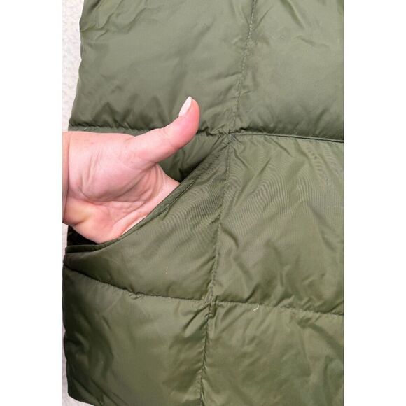 LANDS' END Goose Down Puffer Snap-Up Vest Men Deep Juniper Green Lightweight L - Picture 5 of 7